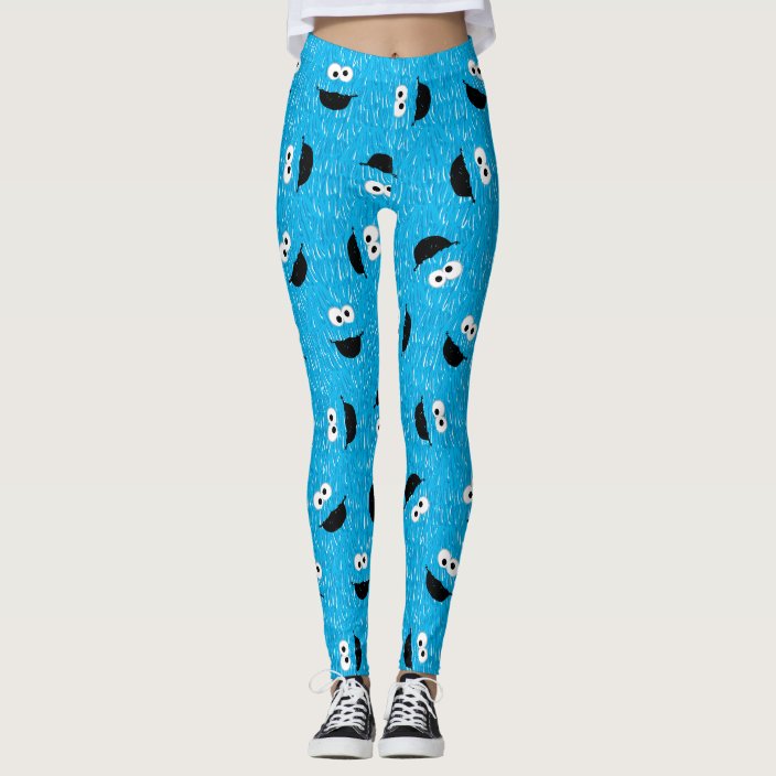 Cookie Monster Fur Face Pattern Leggings | Zazzle.com