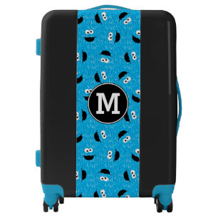 Cookie Monster Fur Face Pattern Luggage
