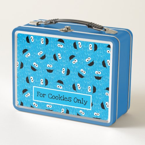 Cookie Monster Fur Face Pattern Metal Lunch Box