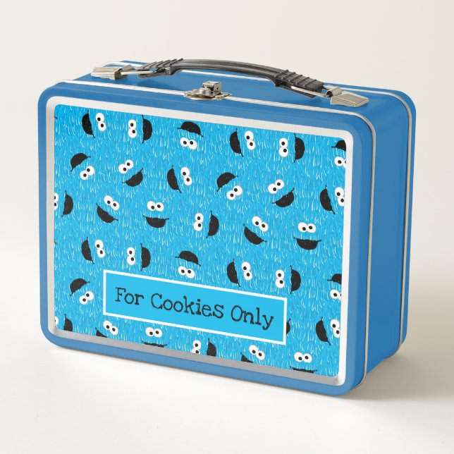 Cookie Monster Fur Face Pattern Metal Lunch Box (Front)