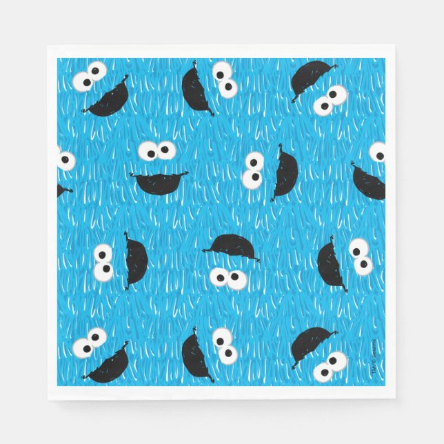 Cookie Monster Fur Face Pattern Napkins (Front)