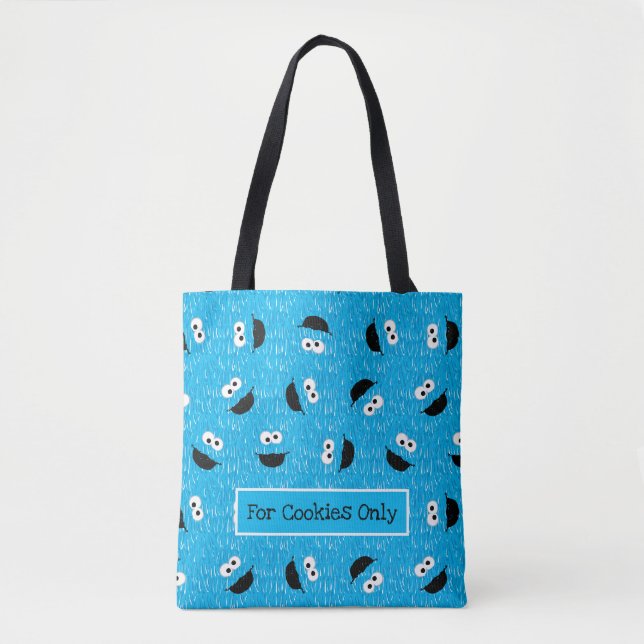 Cookie Monster Fur Face Pattern Tote Bag (Front)