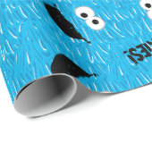 Cookie Monster Fur Face Pattern Wrapping Paper (Roll Corner)