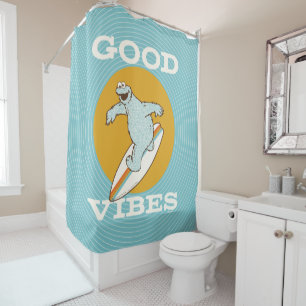 Cookie Monster Good Vibes Shower Curtain