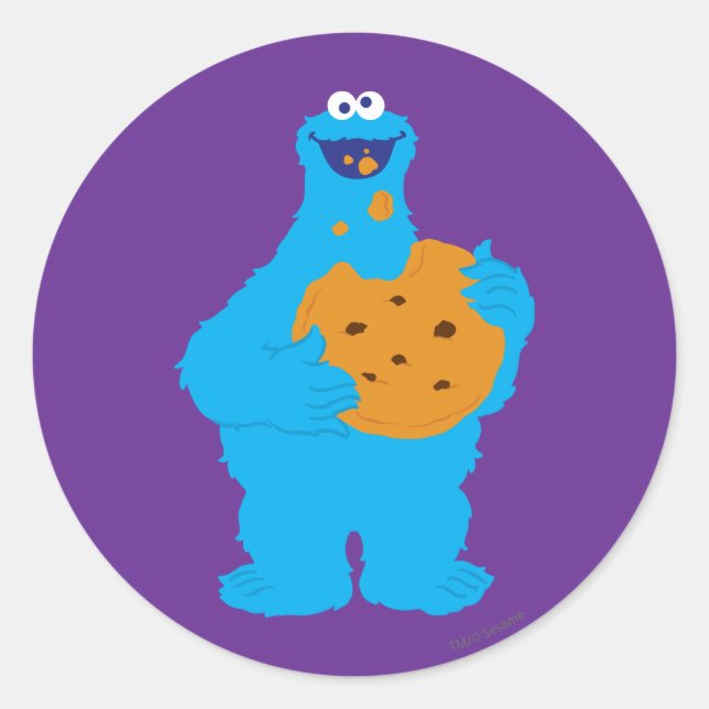 Cookie Monster Graphic Classic Round Sticker (Front)