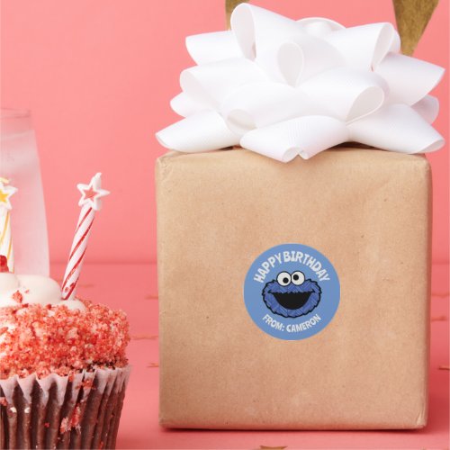 Cookie Monster  Happy Birthday Gift Tag