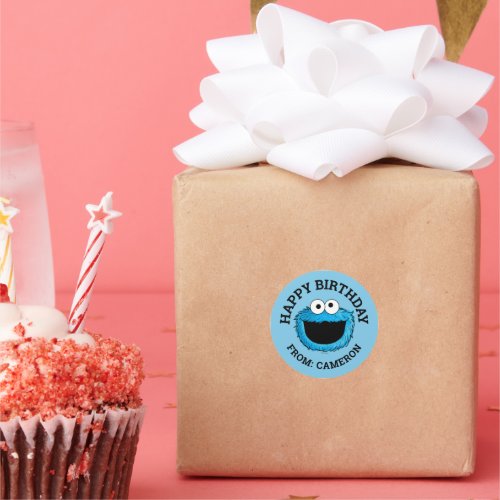Cookie Monster  Happy Birthday Gift Tag