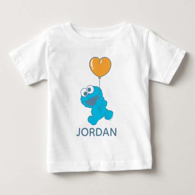 Cookie Monster Heart Balloon Baby T-Shirt (Front)