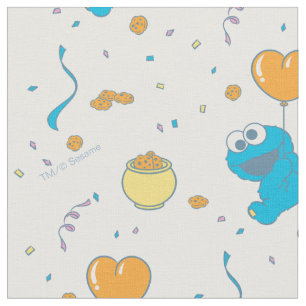 Cookie Monster Heart Balloon Fabric