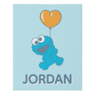 Cookie Monster Heart Balloon Faux Canvas Print