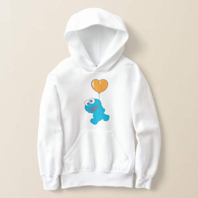 Cookie Monster Heart Balloon Hoodie (Laydown)