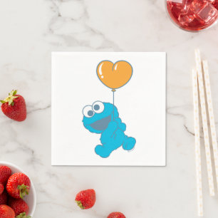 Cookie Monster Heart Balloon Napkins