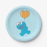 Cookie Monster Heart Balloon Paper Plates