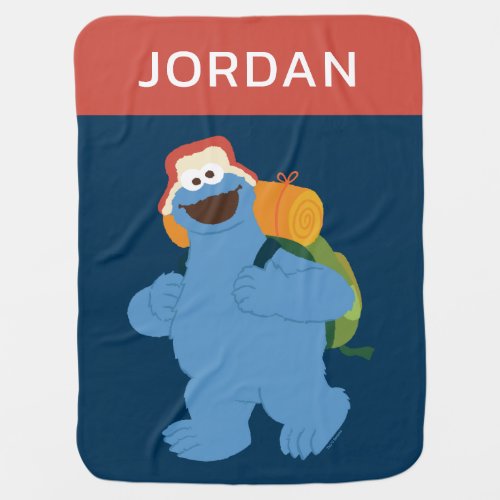Cookie Monster Hiking  Add Your Name Baby Blanket