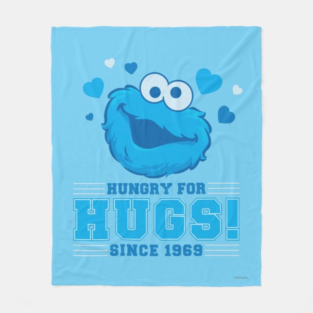 Cookie Monster Hugs Fleece Blanket (Front)