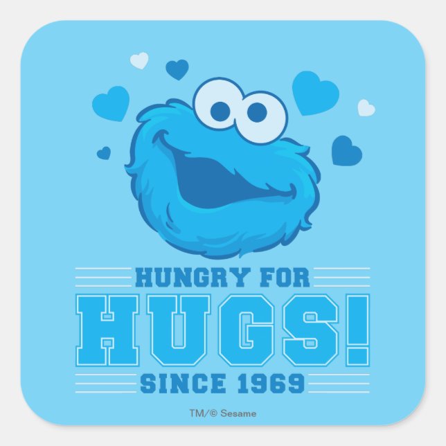 Cookie Monster Hugs Square Sticker (Front)