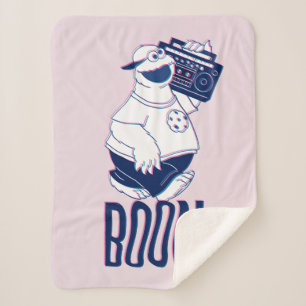 Cookie Monster Jamming with the Boom Box Sherpa Blanket