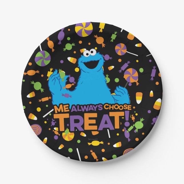 Cookie Monster - Me Always Choose Treat Paper Plates (Front)