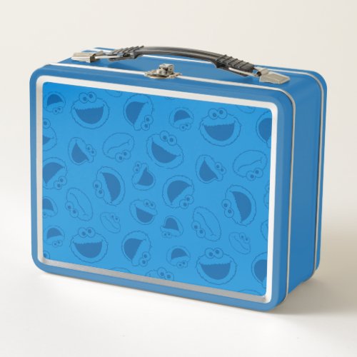 Cookie Monster  Me Awesome Blue Pattern Metal Lunch Box