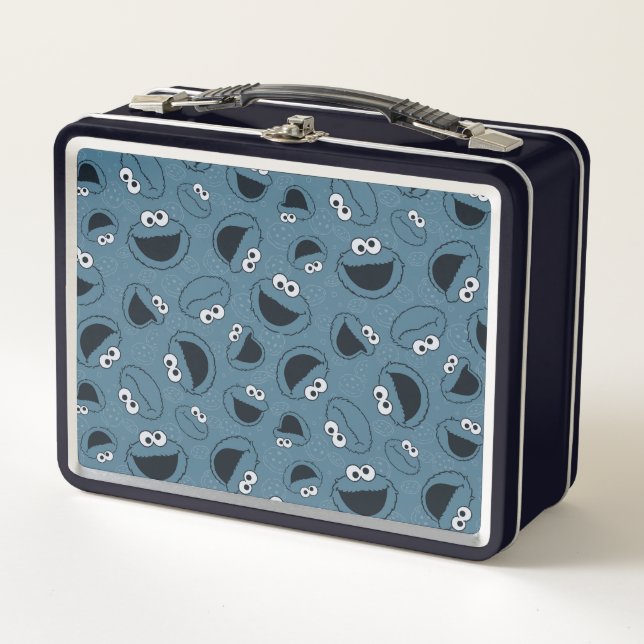 Cookie Monster | Me Hungry Pattern Metal Lunch Box (Front)