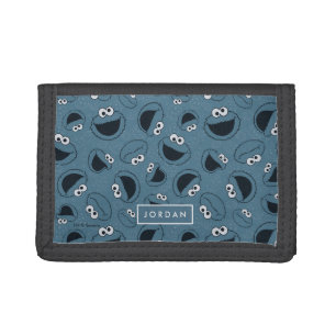 Cookie Monster   Me Hungry Pattern Tri-fold Wallet