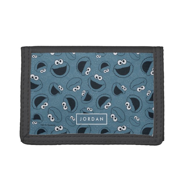 Cookie Monster | Me Hungry Pattern Trifold Wallet (Front)