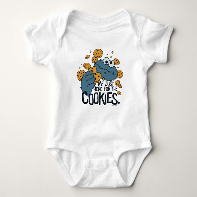 Cookie Monster | Me Just Here for the Cookies Baby Bodysuit (Front)