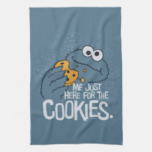 Cookie Monster Me Just Here for the Cookies Kitchen Towel