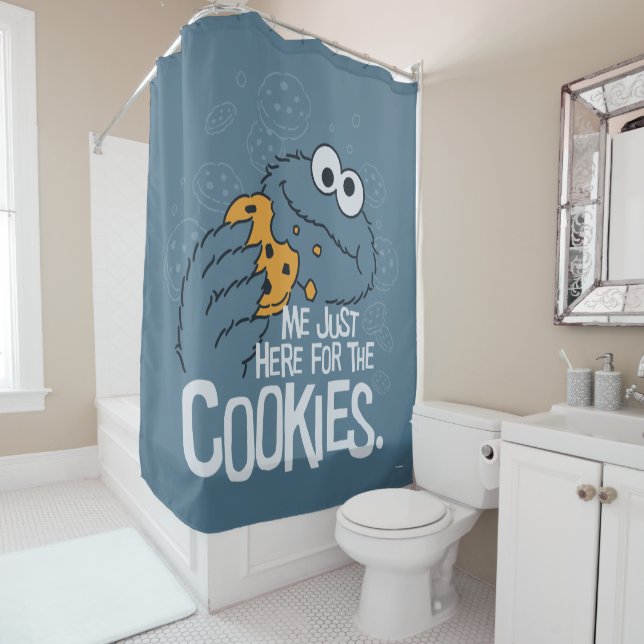 Cookie Monster | Me Just Here for the Cookies Shower Curtain (In Situ)