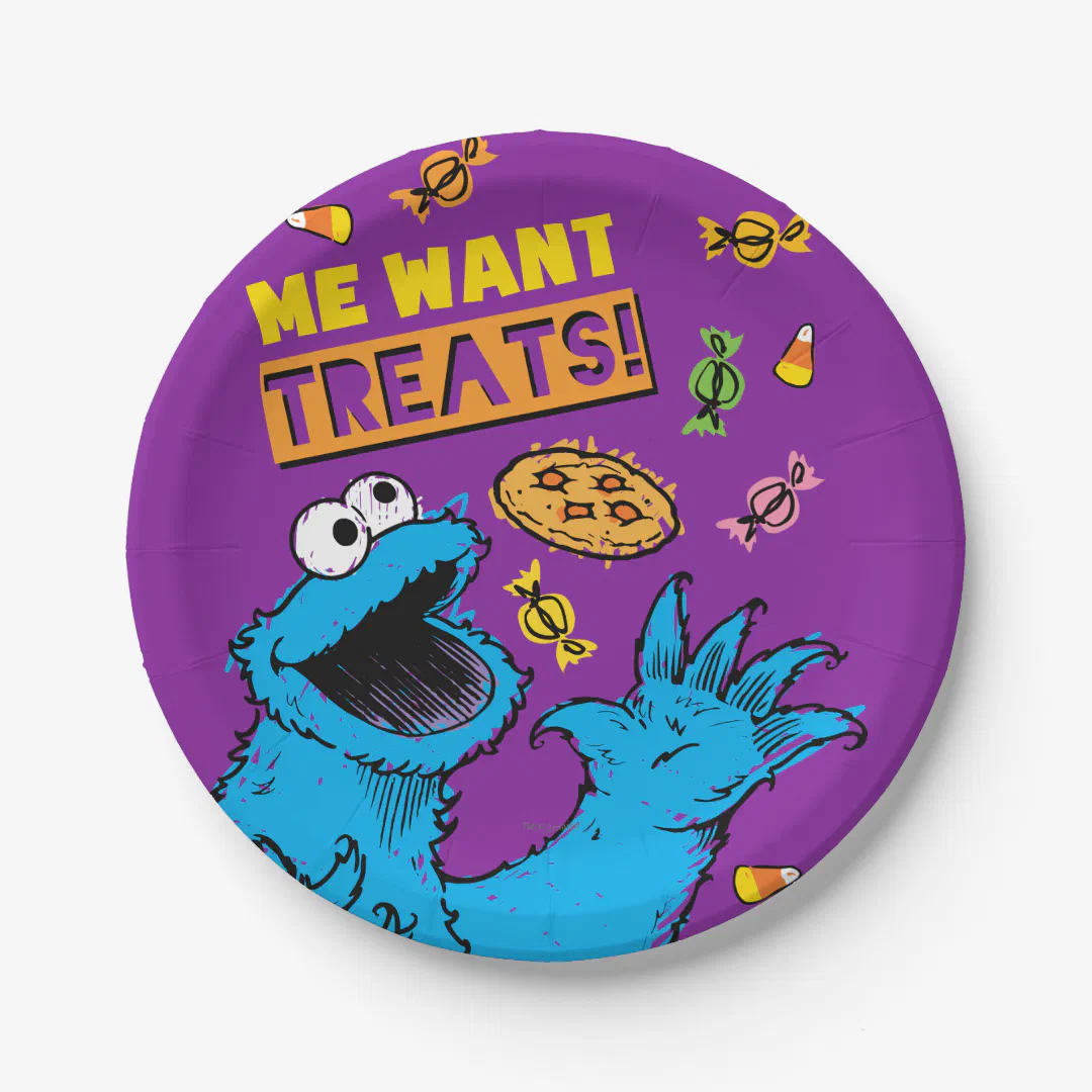 Cookie Monster - Me Wants Treats Paper Plates