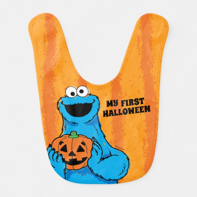 Cookie Monster - My First Halloween Baby Bib (Front)