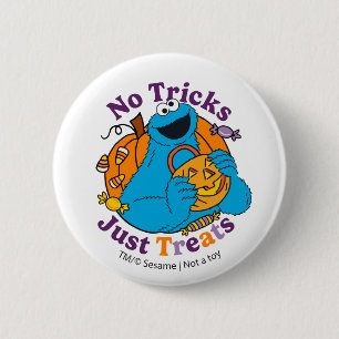 Cookie Monster No Tricks Just Treats Button