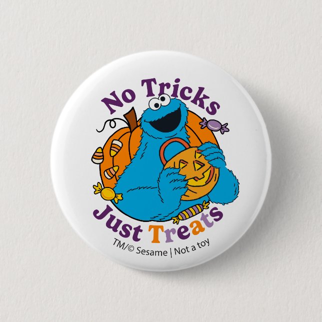 Cookie Monster | No Tricks Just Treats Button (Front)