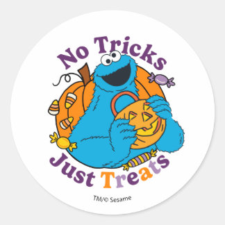 Cookie Monster | No Tricks Just Treats Classic Round Sticker