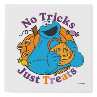 Cookie Monster | No Tricks Just Treats Faux Canvas Print