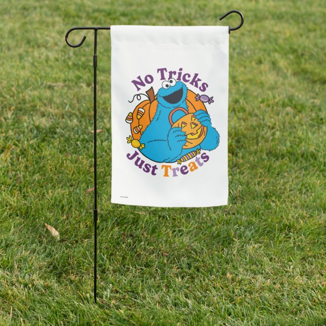 Cookie Monster | No Tricks Just Treats Garden Flag (In SItu)