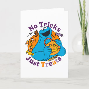 Cookie Monster No Tricks Just Treats Holiday Card