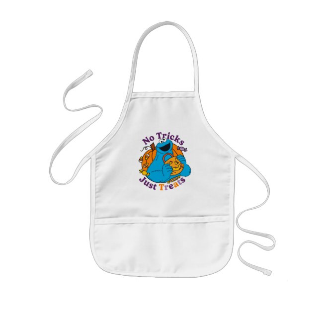 Cookie Monster | No Tricks Just Treats Kids' Apron (Front)