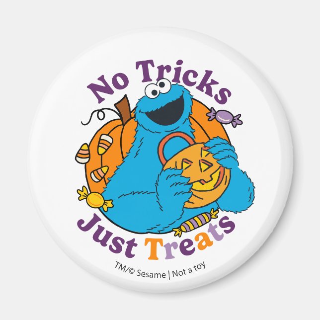 Cookie Monster | No Tricks Just Treats Magnet (Front)