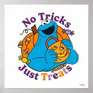 Cookie Monster No Tricks Just Treats Poster