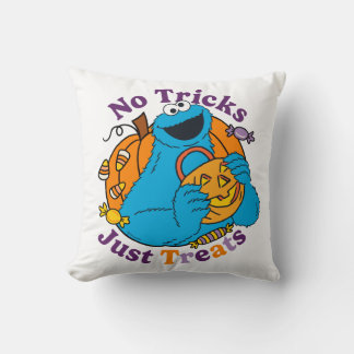 Cookie Monster | No Tricks Just Treats Throw Pillow