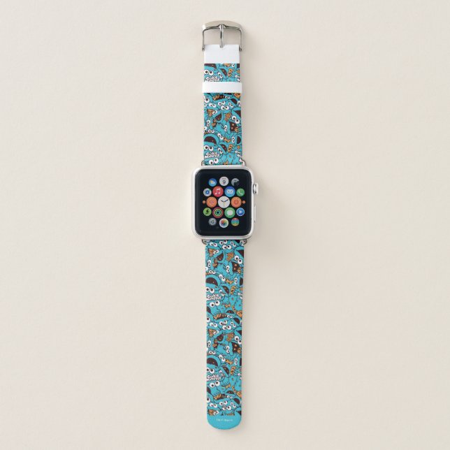 Cookie Monster | Nom Nom Nom Pattern Apple Watch Band (Front)
