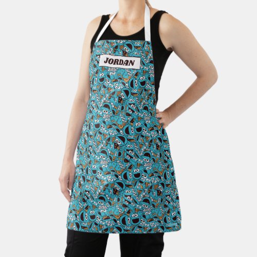 Cookie Monster  Nom Nom Nom Pattern Apron