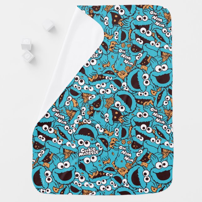 Cookie Monster | Nom Nom Nom Pattern Baby Blanket (In Situ)