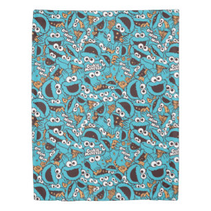 Cookie Monster Nom Nom Nom Pattern Duvet Cover