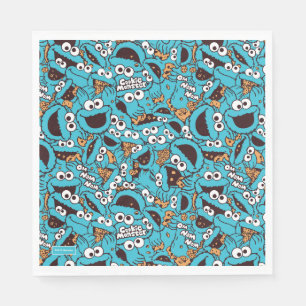 Cookie Monster Nom Nom Nom Pattern Napkins
