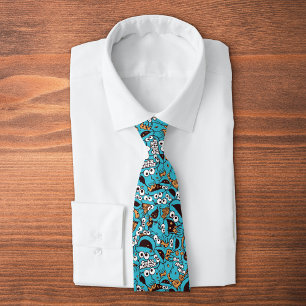 Cookie Monster   Nom Nom Nom Pattern Neck Tie