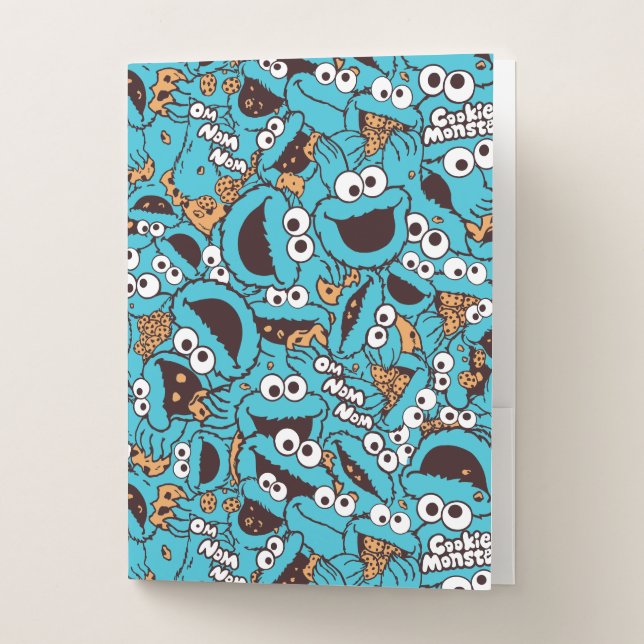 Cookie Monster | Nom Nom Nom Pattern Pocket Folder (Front)