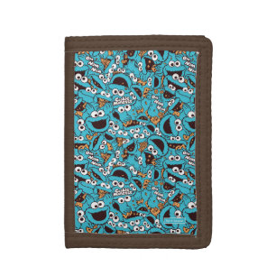 Cookie Monster Nom Nom Nom Pattern Tri-fold Wallet