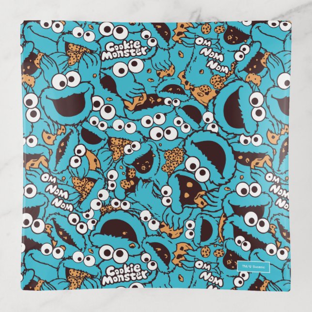 Cookie Monster | Nom Nom Nom Pattern Trinket Tray (Front)